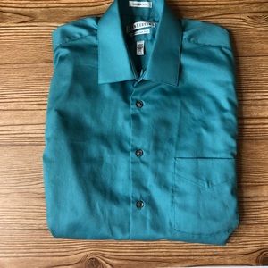 Van Heusen Regular Fit Teal Lux Sateen